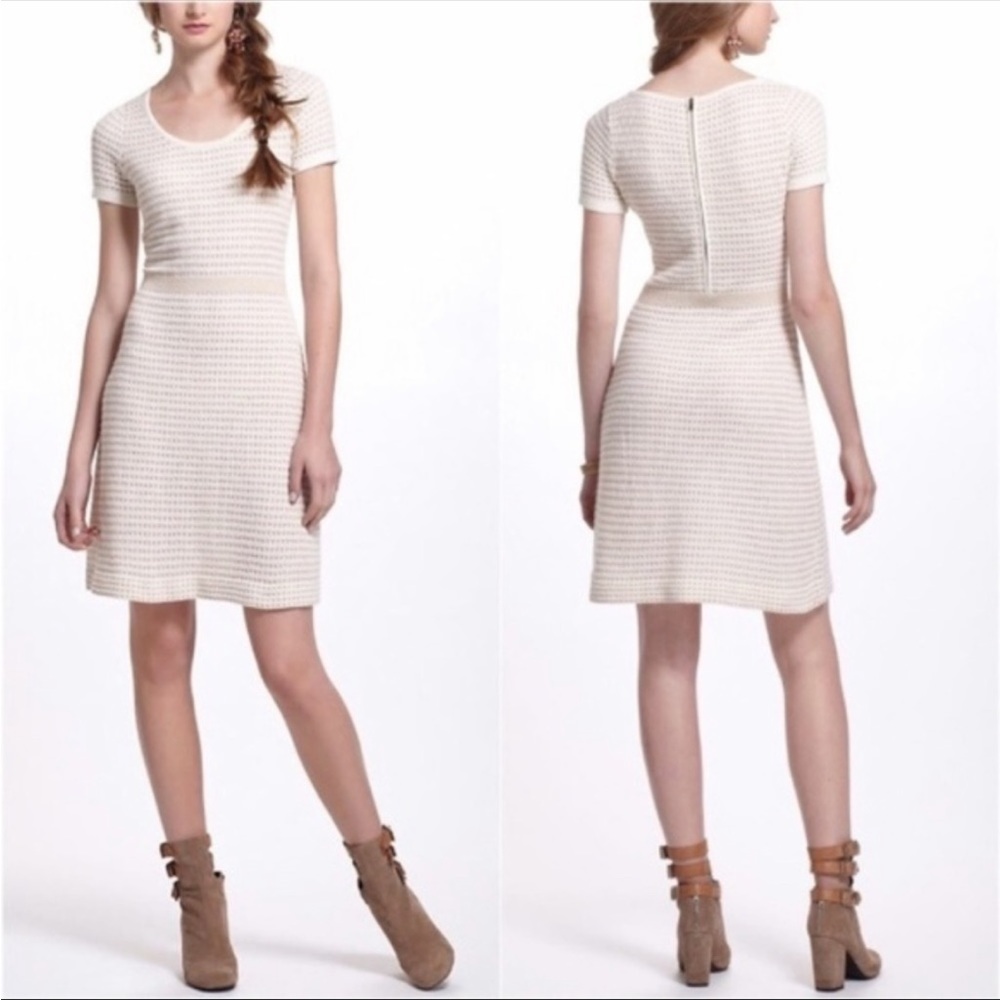 Anthropologie Sparrow Gilt Grid Sweater Dress